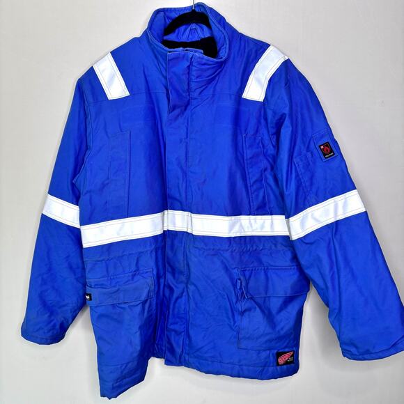 Red Wing FR Reflective Full Zip Coat Mens Size XL Blue NFPA 2112 Fire Resistant - Picture 1 of 11